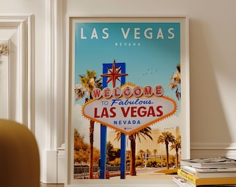 Las Vegas Sign Poster, Las Vegas Framed Print, Las Vegas Wall Art, Las Vegas Decor, Las Vegas Gift, Las Vegas Travel Poster, Las Vegas Map