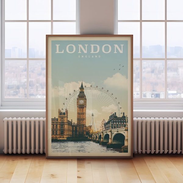 London Wall Art, London Print, London Poster, England Print, English Art, London Skyline Print, United Kingdom Art, Vintage UK Print