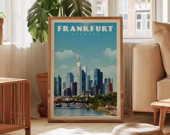 Frankfurt Vintage Poster, Frankfurt Travel Print, Germany Travel Wall Decor, Frankfurt Germany Wall Art, Frankfurt Germany Gift
