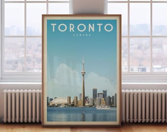Toronto Canada Skyline Poster Print, Toronto Ontario Wall Art Home Decor, Vintage Toronto Travel Poster Gift, Toronto Poster, Canada Print