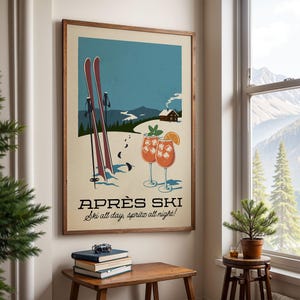 Apres Ski Poster, Retro Apres Ski Poster | Vintage Ski Poster | Apres Ski Skihütte Dekor