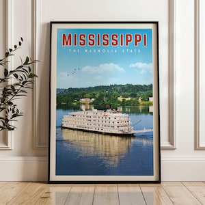 Mississippi Travel Poster, Mississippi Print, Mississippi Wall Art Canvas, Mississippi Gift, Mississippi Map, Jackson Mississippi Postcard