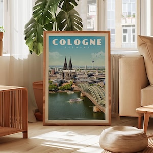 Cologne Vintage Poster, Cologne Travel Print, Germany Travel Wall Decor, Cologne Germany Wall Art, Cologne Germany Gift