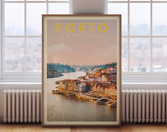 Porto Print, große Wand Kunst Portugal, Portugal Geschenk, Porto Poster, Porto Wandkunst, Porto Dekor, Indie Zimmer Dekor, Wohnzimmer Wandkunst