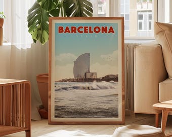 Barcelona Poster, Spain Art Prints, Barcelona Wall Art, Barcelona Print, Spanish Art, Barcelona Travel Poster, Vintage Spain