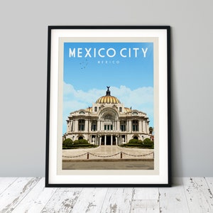 Impresión de la Ciudad de México, póster de viaje de la Ciudad de México, arte mural de la Ciudad de México, regalo de la Ciudad de México, decoración de la Ciudad de México, mapa de la Ciudad de México