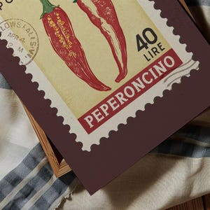 a stamp with a chili pepper on it