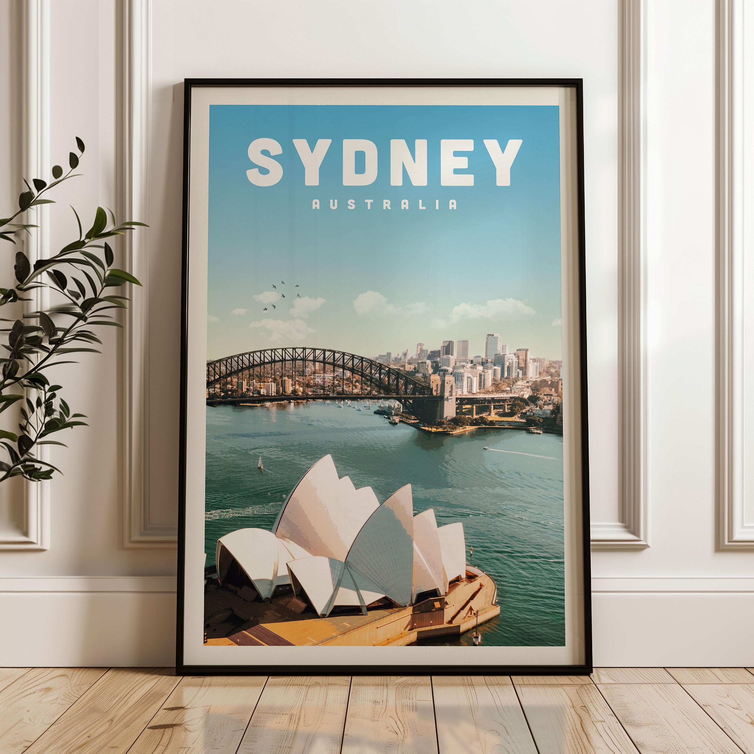 Sydney Australia Travel Poster, Sydney Print, Australia Wall Art