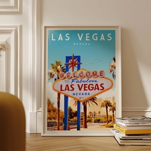 Las Vegas Sign Poster, Las Vegas Framed Print, Las Vegas Wall Art, Las Vegas Decor, Las Vegas Gift, Las Vegas Travel Poster, Las Vegas Map