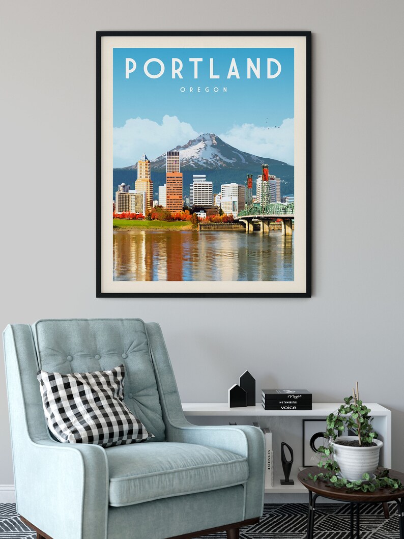 Portland Bridges Poster Portland Neighborhood Wall Art - Etsy
