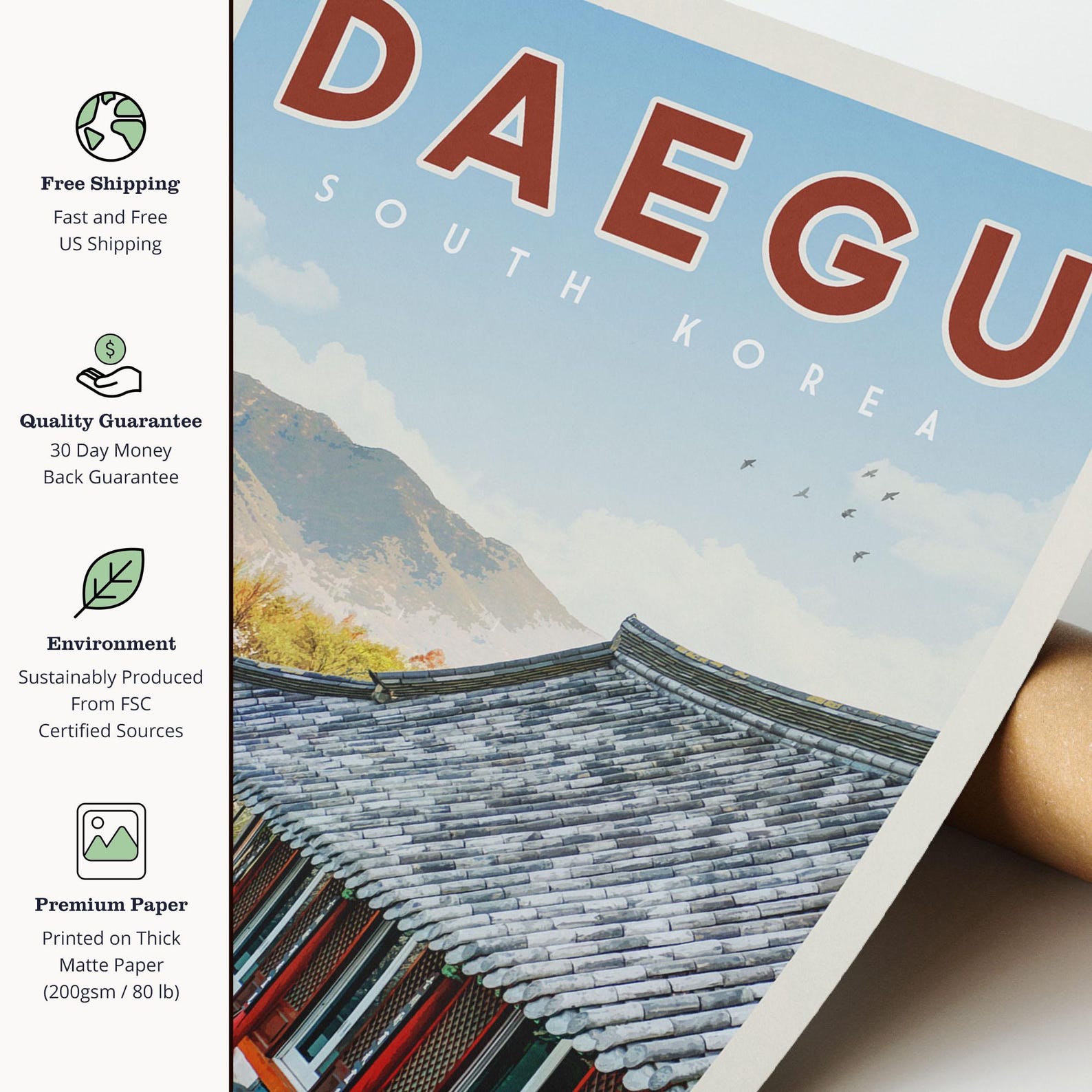 Daegu South Korea Poster, Daegu Print, South Korea Wall Art, Daegu ...