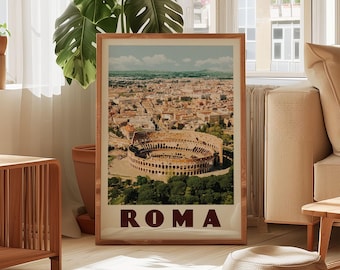 Rome Wall Decor, Rome Wall Art, Rome Print, Italy Wall Art, Rome Poster, Ancient Rome Colosseum, Rome Art, Rome Travel Poster, Italy Poster