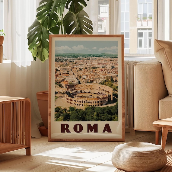 Rome Wall Decor, Rome Wall Art, Rome Print, Italy Wall Art, Rome Poster, Ancient Rome Colosseum, Rome Art, Rome Travel Poster, Italy Poster