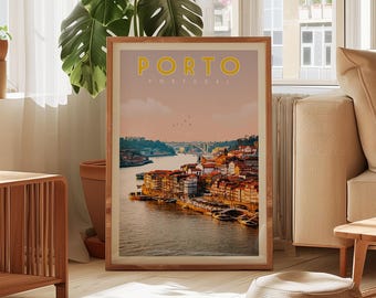 Porto Print, Large Wall Art Portugal, Portugal Gift, Porto Poster, Porto Wall Art, Porto Decor, Indie Room Decor, Living Room Wall Art