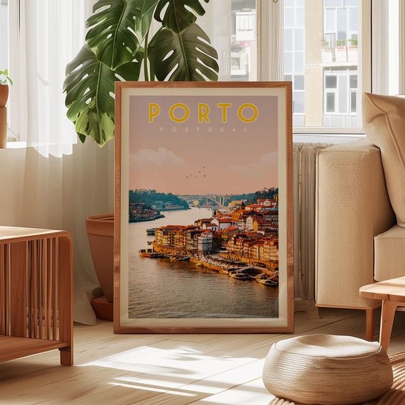 Porto Print, Large Wall Art Portugal, Portugal Gift, Porto Poster, Porto Wall Art, Porto Decor, Indie Room Decor, Living Room Wall Art