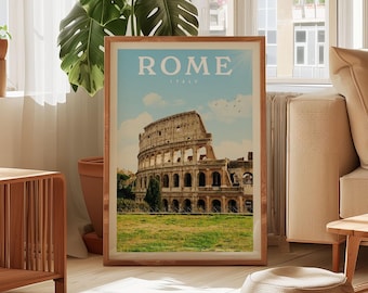 Rome Wall Decor, Rome Wall Art, Rome Print, Italy Wall Art, Rome Poster, Ancient Rome Colosseum, Rome Art, Rome Travel Poster, Italy Poster