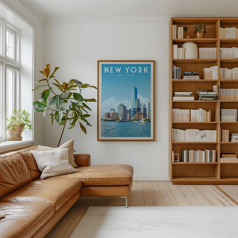 New York City Skyline Poster Print, NYC Wall Art Print Home Decor ...