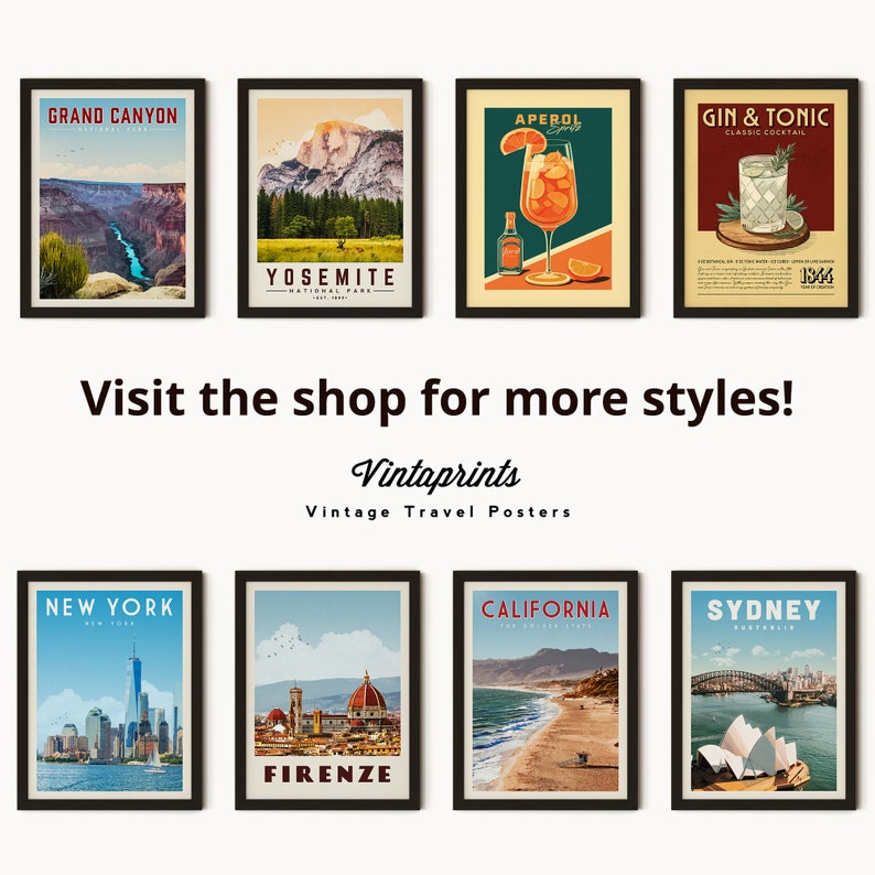 Aperol Spritz Print, Aperol Spritz Poster | Bar Cart Prints | Vintage Cocktail Poster Wall Art for Home Bar Cart image 10