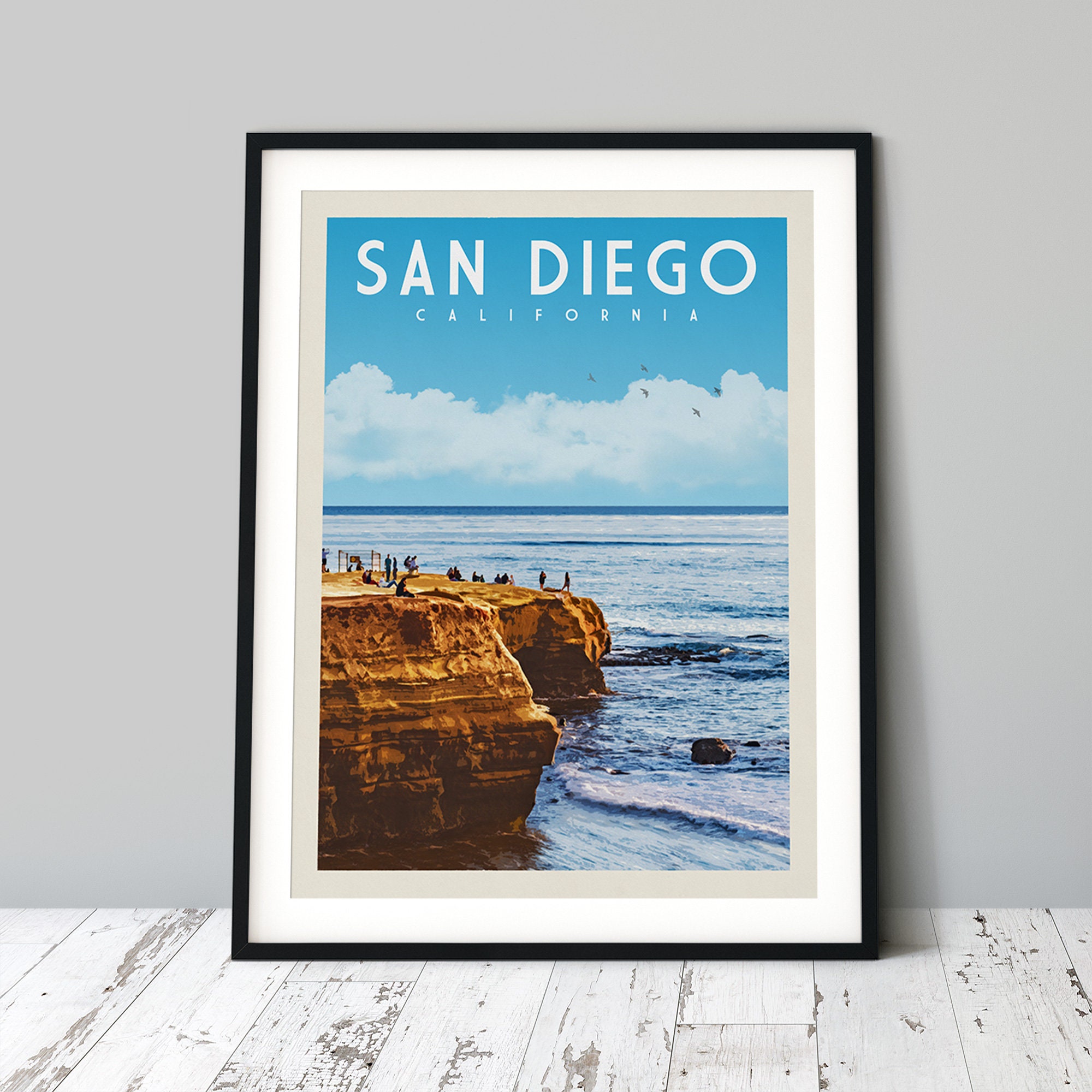 San Diego Poster Print San Diego Southern California Wall Etsy