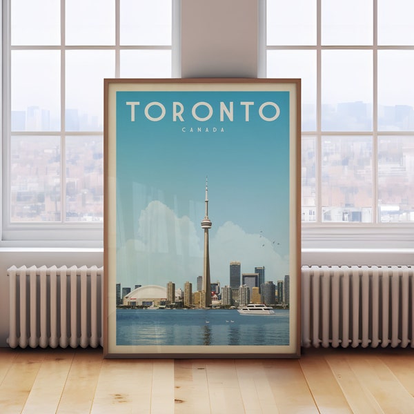 Toronto Travel Poster, Toronto Vintage Wall Art | Vintage Travel Poster | Toronto Print for Retro Canada Home Decor