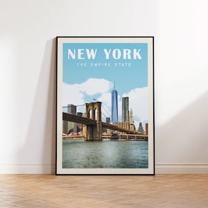 New York City Wall Art, New York Wall Decor, New York Print, NY Skyline, NYC Print, New York Poster, Brooklyn Bridge Poster, nyc Decor