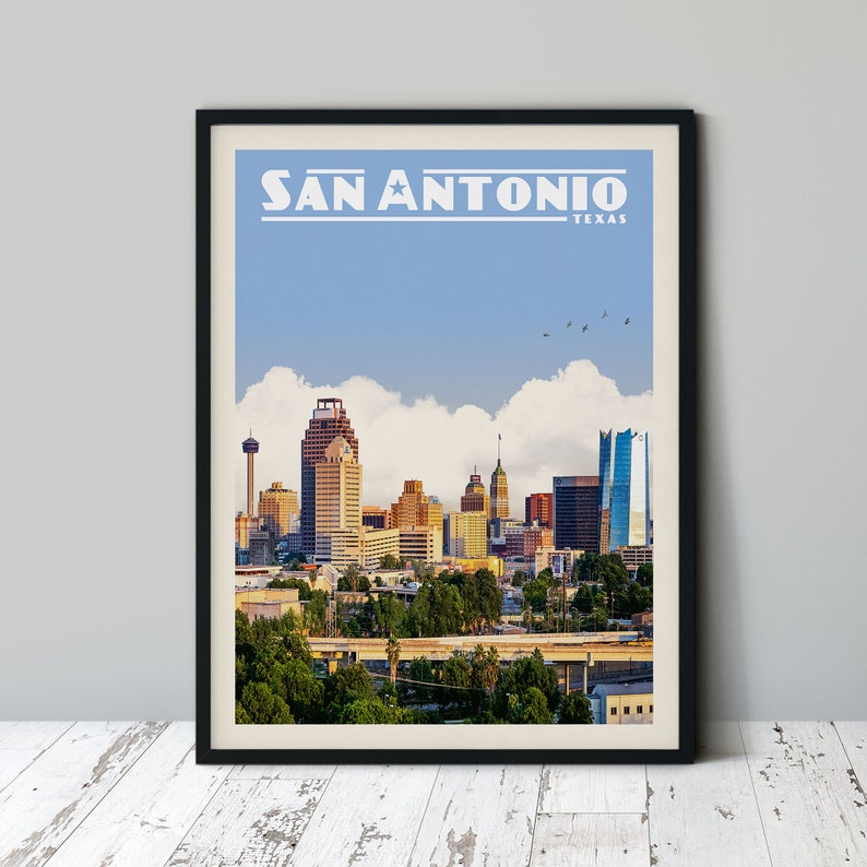 San Antonio Texas Print San Antonio Texas Wall Art San Etsy