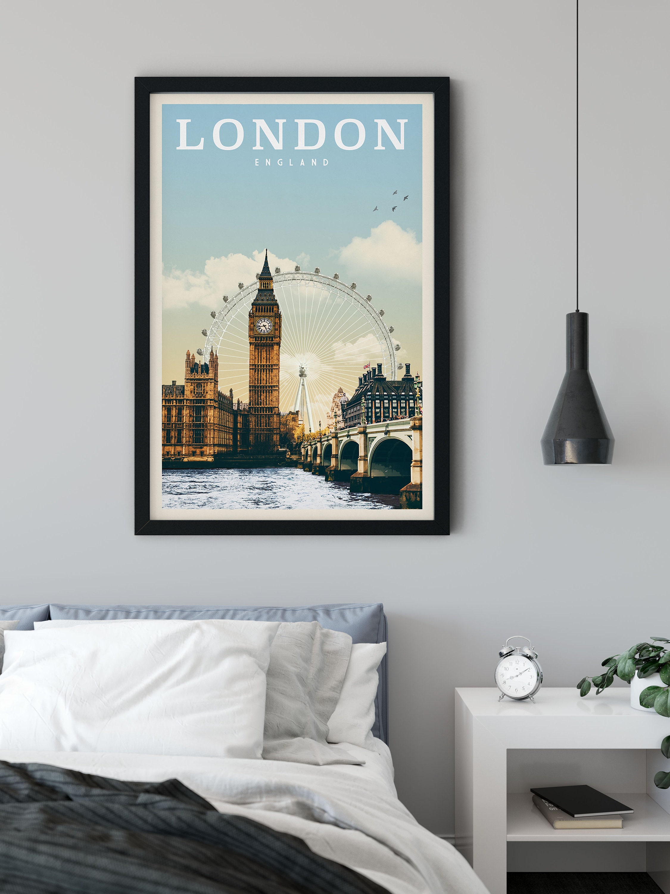 Discover London Wall Art, London Print, London Poster, England Print, English Art, London Skyline Print,  No Frame