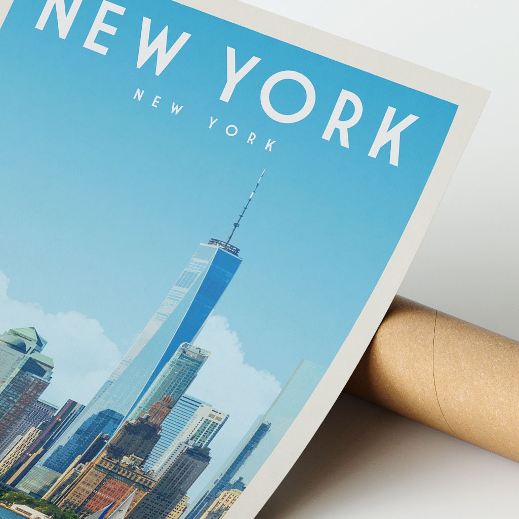 Discover New York City Skyline Poster Print, NYC Wall Art Print Home Decor, Vintage New York State Travel Poster, New York City Wall Art Travel Gifts