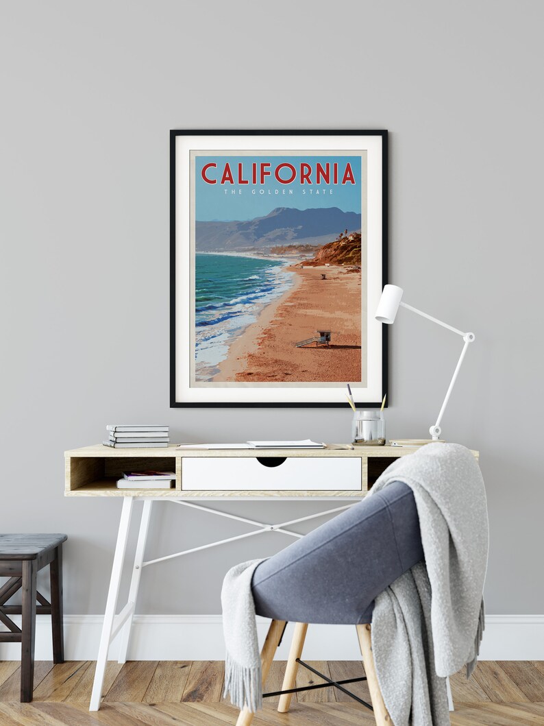 California Poster California Wall Art California Art Print Etsy