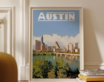 Austin Texas Print, Austin Texas Wall Art, ACL Poster, Austin Skyline, Texas Wall Art, Texas Poster