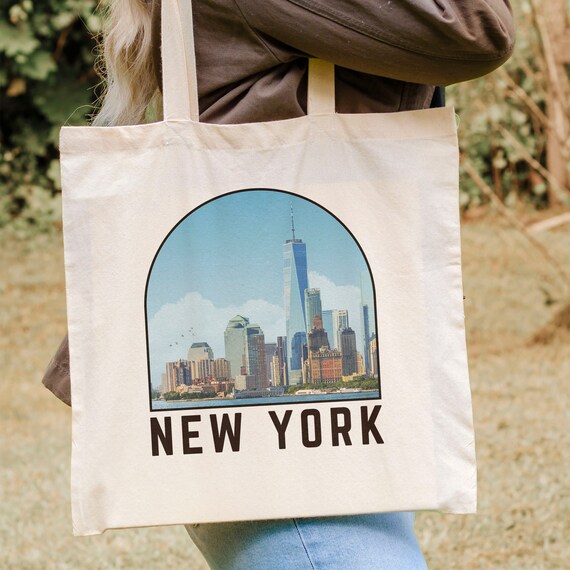 New York Tote Bag Retro Canvas Shoulder Bag Cute Reusable Etsy