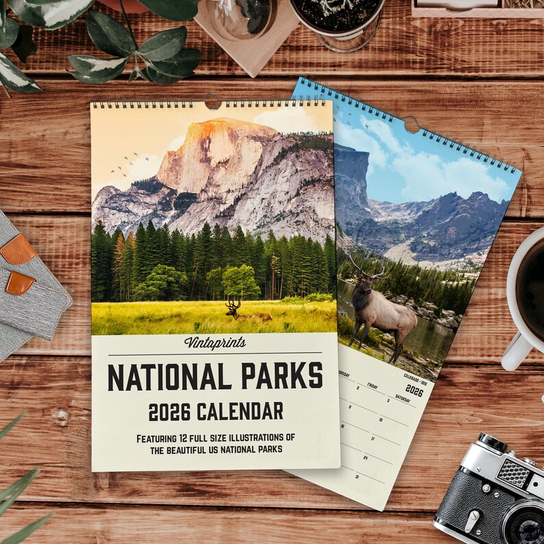 2026 Calendar, US National Park Calendar | 2026 Wall Calendar | Vintage