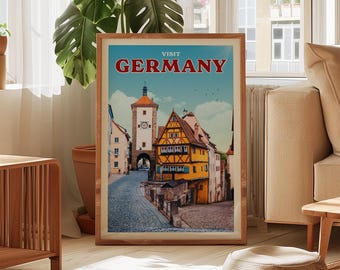 Germany Vintage Poster, Germany Travel Wall Decor, Germany Wall Art, Germany Gift, Germany Travel Print