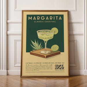 Painkiller Cocktail Poster, Mid Century Modern Painkiller Cocktail