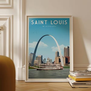 St. Louis Arch Wall Art, St Louis Travel Poster, St Louis Print, St Louis Skyline Poster, Gateway Arch National Park, Missouri Gifts