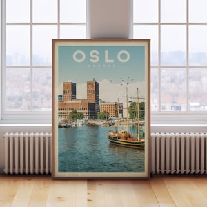 Oslo Norway Print, Oslo Travel Poster, Oslo Wall Art, Norway Gift, Norway Art, Oslo Canvas Print, Norway Home Decor, Norway Map