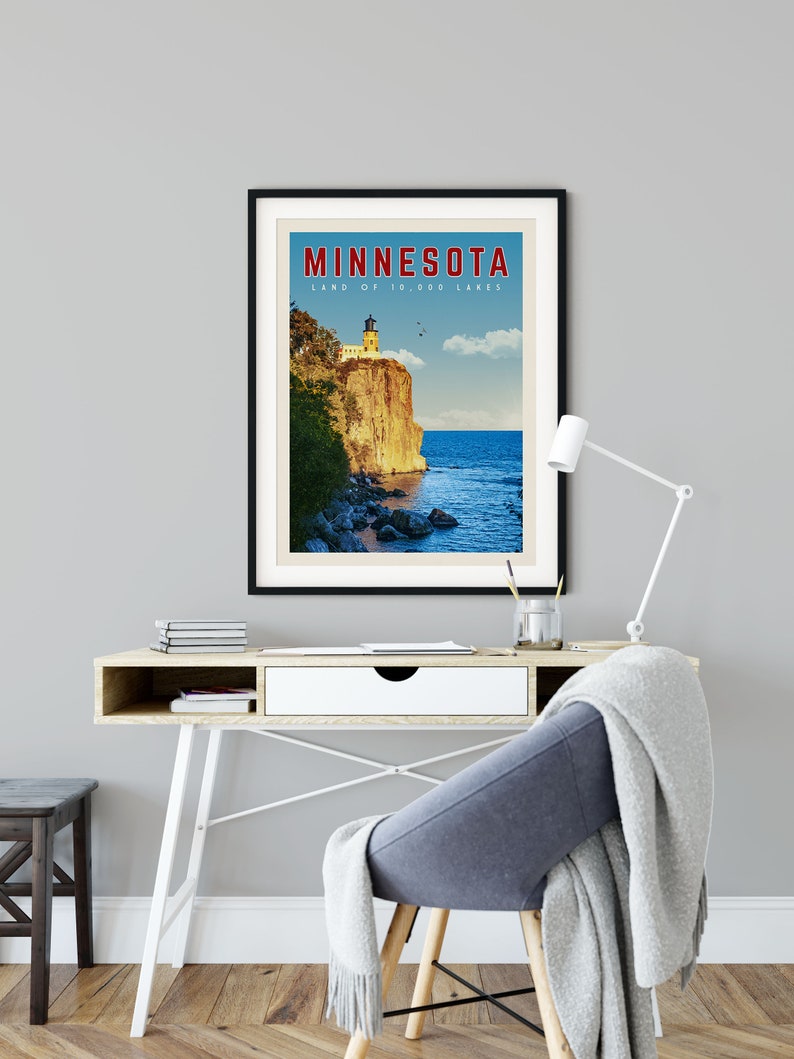 Minnesota Poster Minnesota Framed Print Minnesota Wall Art Etsy