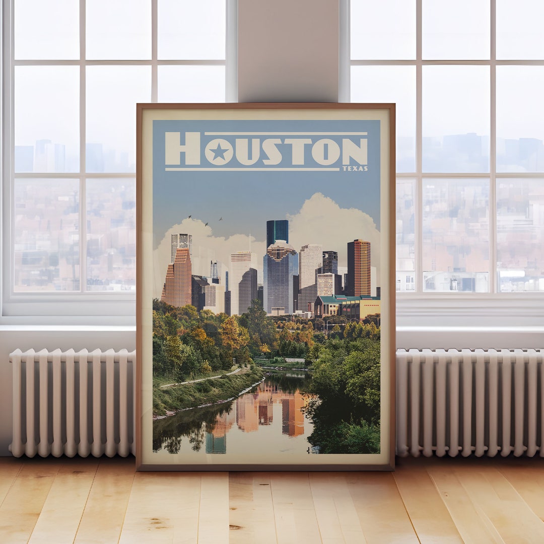 Houston Wall Art, Houston Skyline, Texas Poster, Texas Wall Art