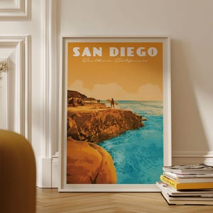 Lámina artística de San Diego, póster del sur de California, arte mural de San Diego, regalos de San Diego, arte mural de California, impresión de California