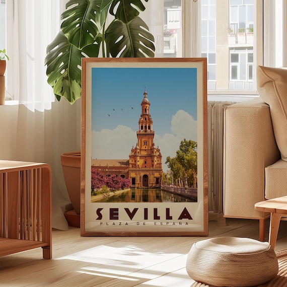Sevilla Spain Print, Spain Art Prints, Sevilla Wall Art, Sevilla Poster, Plaza De Espana Print, Spain Wall Art, Vintage Spain Travel Poster