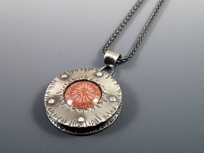 Fossil Necklace Sterling Silver Fossil Necklace Fossilized Etsy