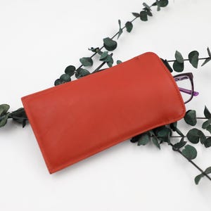 未使用品★COACH★ レザーケース コーチ レザー アイグラスケース 7220（新品未使用）: 大型コーラル