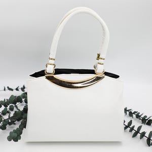 Vintage Mod Weiße Handtasche