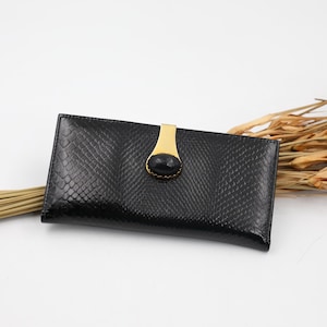 Vintage Snake Embossed Leather Wallet - 1960s Winkelman's Wallet Clutch - Made in Italy