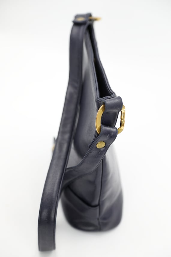 Koret Navy Leather Shoulder Bag - image 6