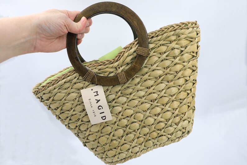 Vintage Magid Straw Tote Purse - Thumbnail 4