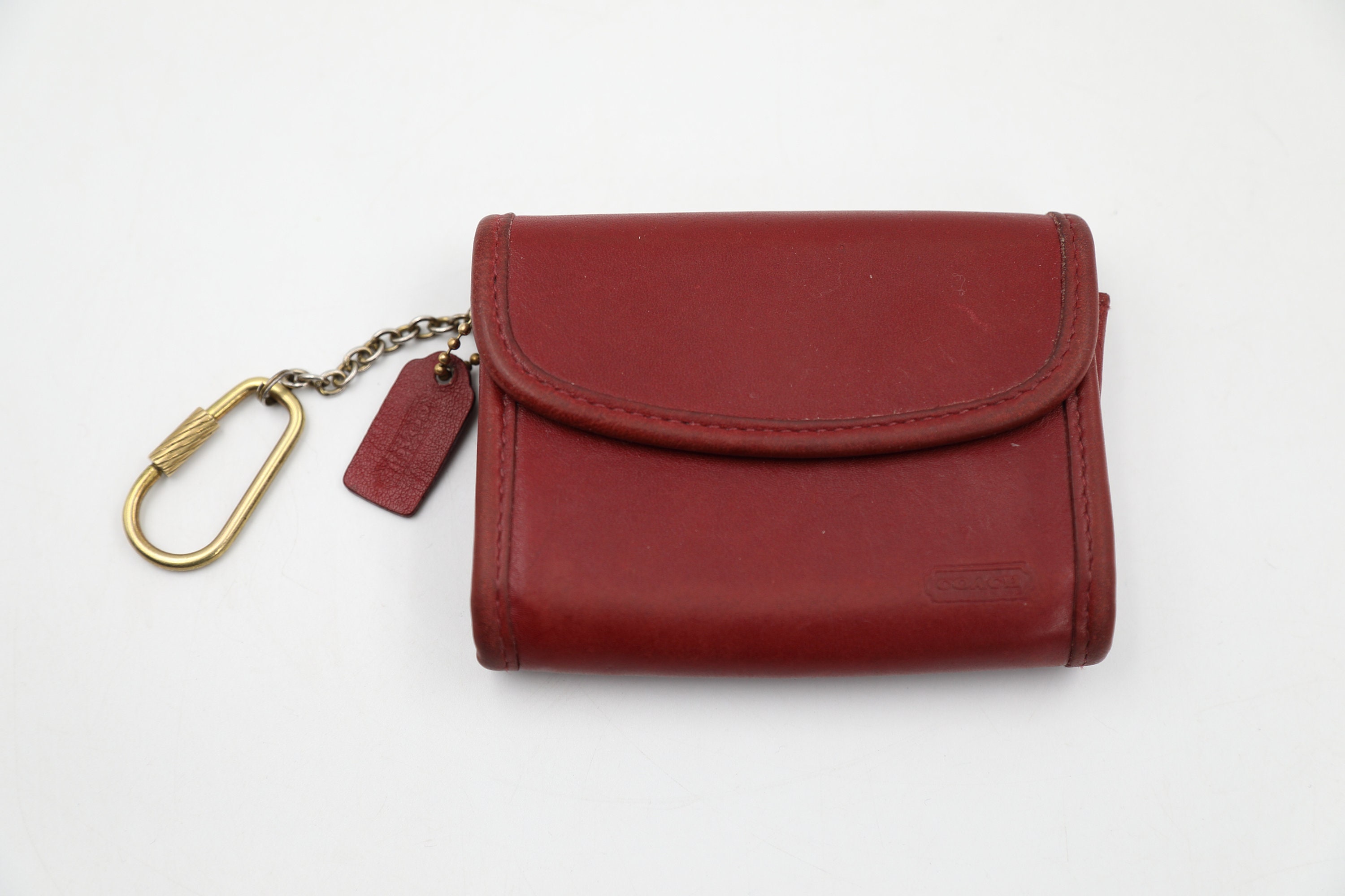 Coach Red Multifunction Keychain Wallet Etsy