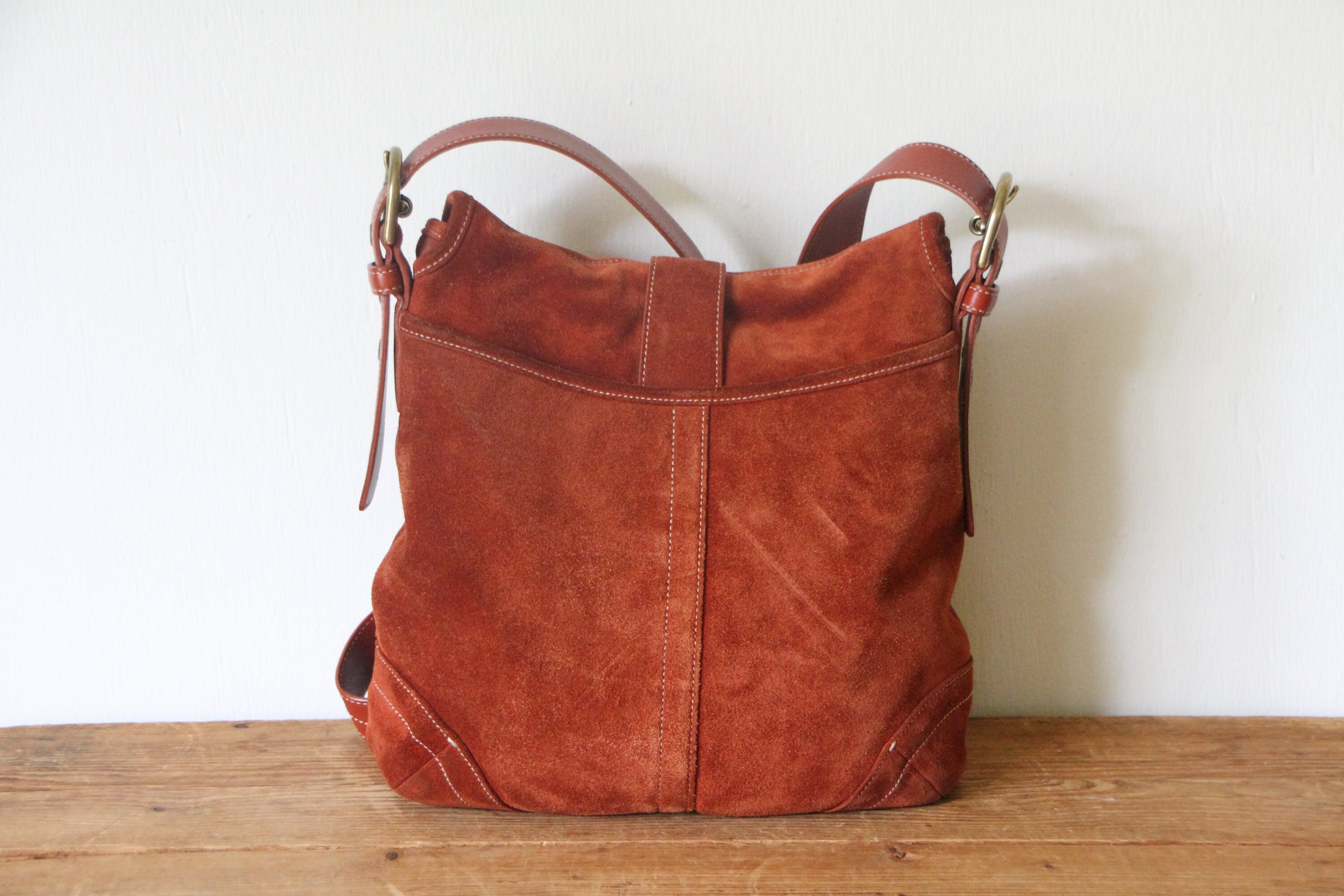 COACH Soho Suede Shoulder Bag 9482 / Rust Brown Hobo / Burnt