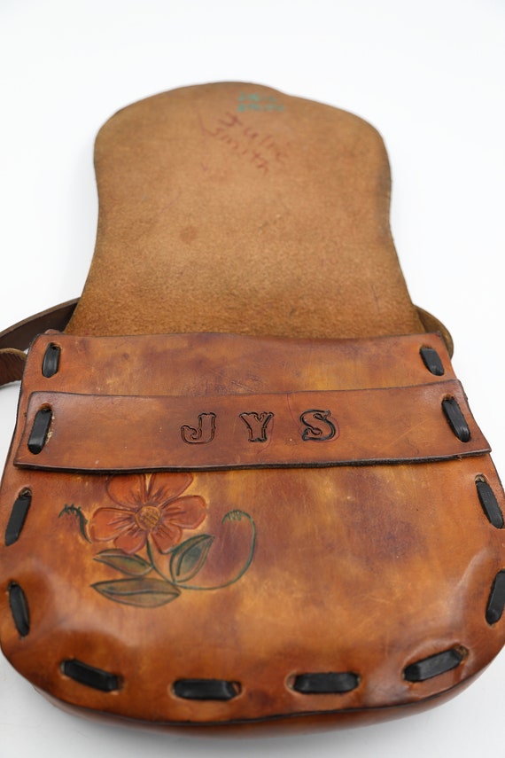 1970s Tooled Leather Handbag - image 9