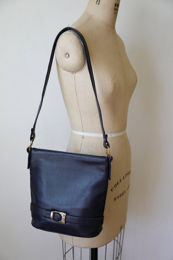 Koret Navy Leather Shoulder Bag - image 2